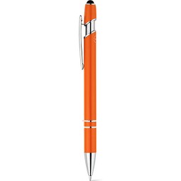 NEIL. Kugelschreiber mit Gehäuse aus recyceltem Aluminium (100% rAL) und Touch-Pen Druckknopf, Orange