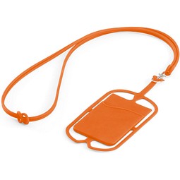 NICOLAUS. Kartenetui mit Smartphone-Halter, Orange