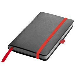 Notizbuch Retro, DIN A6, liniert, schwarz/rot