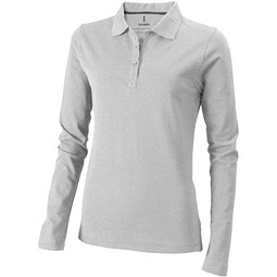 ELEVATE Damen Langarm Poloshirt Oakville, grau meliert, XXL