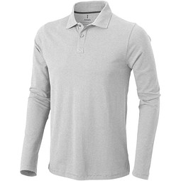 ELEVATE Herren Langarm Poloshirt Oakville, grau meliert, XL