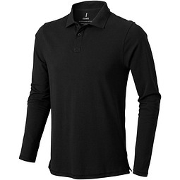 ELEVATE Herren Langarm Poloshirt Oakville, schwarz, XS