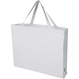 Odessa 220 g/m² Baumwoll Tragetasche aus GRS recycelter Baumwolle, groß, weiss