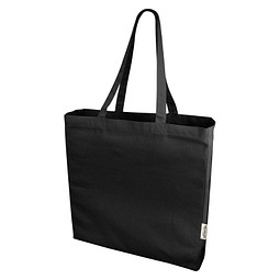 Odessa 220 g/m² recycelte Baumwoll Tragetasche 13L, schwarz