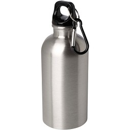 Oregon 400 ml RCS-zertifizierte, einwandige Trinkflasche aus Edelstahl mit Karabinerhaken, silber