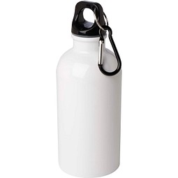 Oregon 400 ml RCS-zertifizierte, einwandige Trinkflasche aus Edelstahl mit Karabinerhaken, weiss