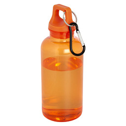 Oregon 400 ml RCS-zertifizierte Trinkflasche aus recyceltem Kunststoff mit Karabiner, orange