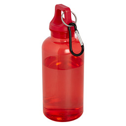 Oregon 400 ml RCS-zertifizierte Trinkflasche aus recyceltem Kunststoff mit Karabiner, rot