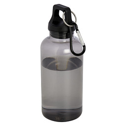 Oregon 400 ml RCS-zertifizierte Trinkflasche aus recyceltem Kunststoff mit Karabiner, schwarz