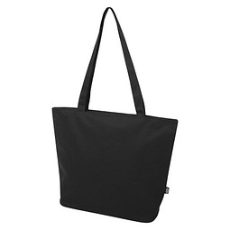 Werbeartikel Tragetasche Panama – schwarz – mit 48h Express-Logodruck 20L 600D rPET nachhaltiges Mehrzweckmodell für CSR-Promotions