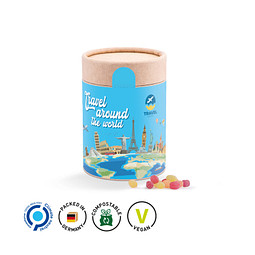 Papierdose Eco Maxi mit Fruchtmix Bonbons, inkl. Druck