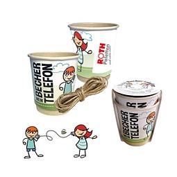 Pappbecher-Telefon, Standard, 1-seit. Druck