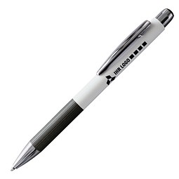 PENKO® Voll-Metall-Kugelschreiber Striscia, weiß/grau