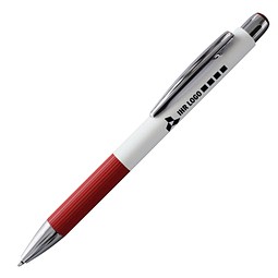 PENKO® Voll-Metall-Kugelschreiber Striscia, weiß/rot