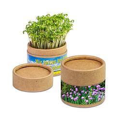 Pflanz-Cup inkl. Samen - Schnittlauch, inkl. Druck, individuell