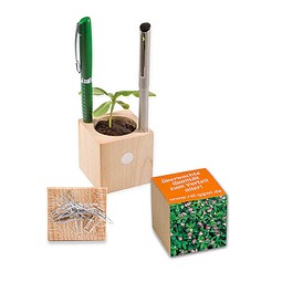 Pflanz-Holz Büro mit Samen, Persischer Klee, 1-seit. Druck