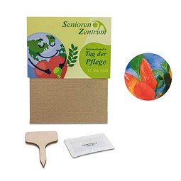 Pflanz-Set, 2er-Set, Gewürzpaprika / Thymian, 1-seit. Druck