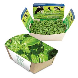 Pflanzodrom mit Samen, Basilikum, 1-seit. Druck