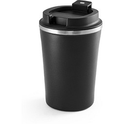 PHELPS CERAMIC. Reisebecher aus Edelstahl mit Keramikbeschichtung innen 470ml, Schwarz