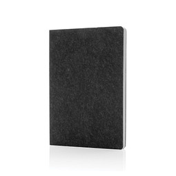 Phrase GRS-zertifiziertes A5-Notizbuch aus recyceltem Filz, schwarz