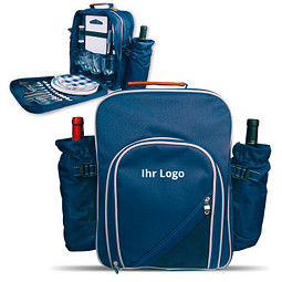 Picknickrucksack aus Polyester für 4 Personen, blau