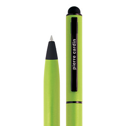 Pierre Cardin Drehkugelschreiber Celebration Stylus, blaue Mine, grün