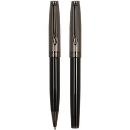 Pierre Cardin® ODETTE SET aus Kugelschreiber und Füllfederhalter, schwarz/gunmetal