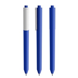 Pigra P03 Soft Touch Push Kugelschreiber, Dark Blue-White