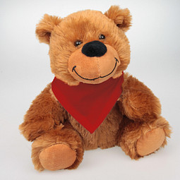 Plüschtier Teddybär Kuno mit Halstuch, rot
