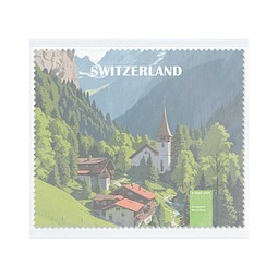 POLYCLEAN rPET Brillenputztuch 18x15 cm im Pergaminbeutel, weiss / individuell