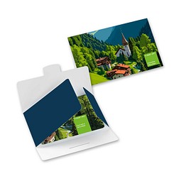 POLYCLEAN rPET Displaytuch 18x18 cm im Papieretui , weiss / individuell