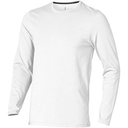 ELEVATE Herren Öko Langarmshirt Ponoka, weiß, S