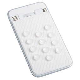 Powerbank Octopus, 4.000 mAh, weiss