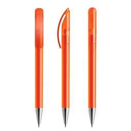 prodir® Drehkugelschreiber DS 3 mit Metallspitze, blaue Mine, orange gefrostet