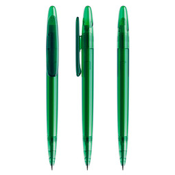 prodir® Drehkugelschreiber DS 5 ohne Metallspitze, blaue Mine, grün transparent