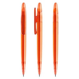 prodir® Drehkugelschreiber DS 5 ohne Metallspitze, blaue Mine, orange transparent