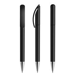 prodir® Drehkugelschreiber DS3 TMS Twist, blaue Mine, schwarz