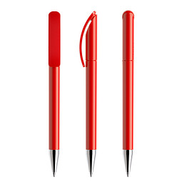 prodir® Drehkugelschreiber DS3 TPC Twist, blaue Mine, rot