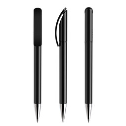 prodir® Drehkugelschreiber DS3 TPC Twist, blaue Mine, schwarz