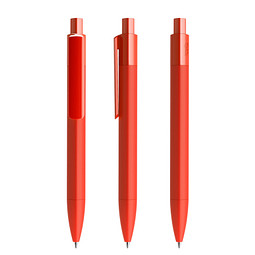 prodir® Druckkugelschreiber DS4 Soft Touch PRR Push, blaue Mine, rot