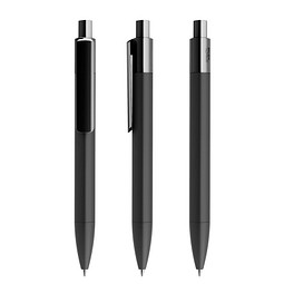prodir® Druckkugelschreiber DS4 Soft Touch PRR Push, blaue Mine, schwarz