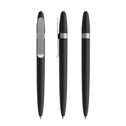 prodir DS5 Soft Touch TSR Twist Kugelschreiber, Black-Silver satin finish
