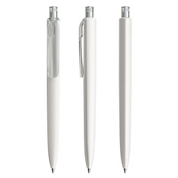 prodir® Druckkugelschreiber DS8 PMM Push, blaue Mine, weiß