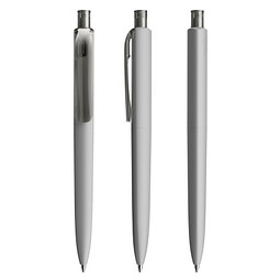 prodir® Druckkugelschreiber DS8 Soft Touch PRR Push, blaue Mine, delfingrau