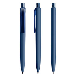prodir® Druckkugelschreiber DS8 Soft Touch PRR Push, blaue Mine, dunkelblau