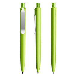 prodir® Druckkugelschreiber DS8 Soft Touch PSR Push, blaue Mine, hellgrün