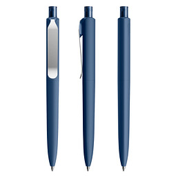 prodir® Druckkugelschreiber DS8 Soft Touch PSR Push, blaue Mine, dunkelblau