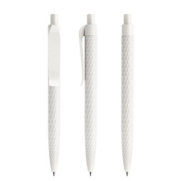 prodir® Druckkugelschreiber QS01 PMP Push, blaue Mine, weiß