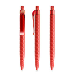 prodir® Druckkugelschreiber QS01 PMT Push, blaue Mine, rot