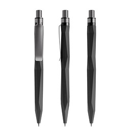 prodir® Druckkugelschreiber QS20 Soft Touch PRS Push, blaue Mine, schwarz/graphit satiniert